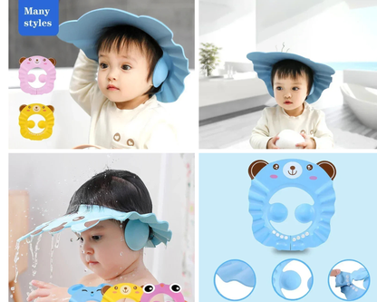 Baby Shower Soft Cap Adjustable Hair Wash Hat for Kids Ear Protection Safe Children Shampoo Bathing Shower Protect Head Cover