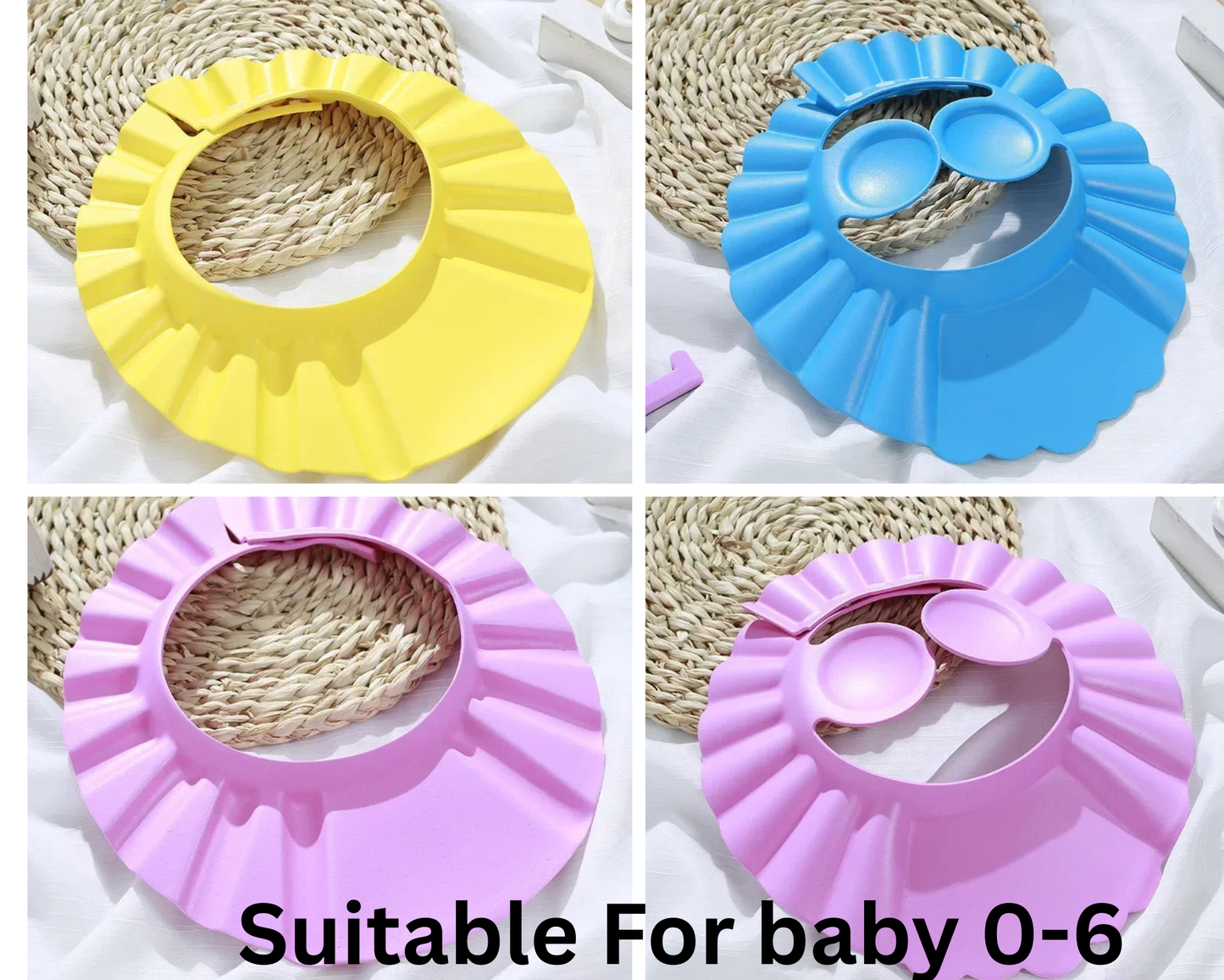 Baby Shower Soft Cap Adjustable Hair Wash Hat for Kids Ear Protection Safe Children Shampoo Bathing Shower Protect Head Cover