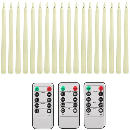 6Pcs-24Pcs Flameless Taper Candles with Timer Remote Flickering 3D Faux Wax Candle Lights for Wedding Christmas Party Home Decor