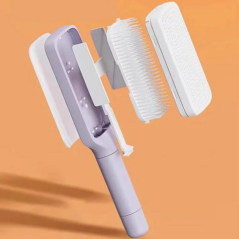 Automatic Cleaning Rotating Lifting Comb Self Cleaning Hairbrush