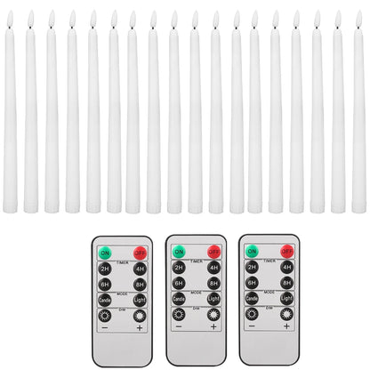 6Pcs-24Pcs Flameless Taper Candles with Timer Remote Flickering 3D Faux Wax Candle Lights for Wedding Christmas Party Home Decor