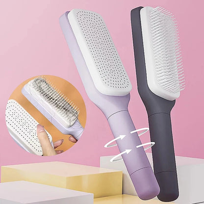 Automatic Cleaning Rotating Lifting Comb Self Cleaning Hairbrush