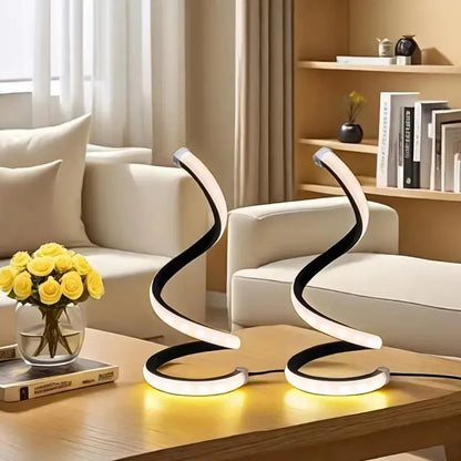 2025 new LED modern bedside lamp deformable spiral table lamp night lamp office living room bedroom decoration night lamp